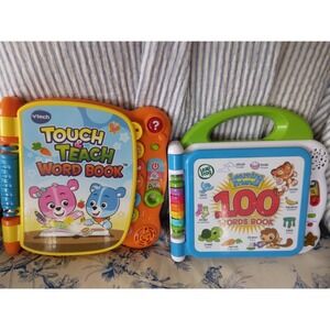 Set of Leapfrog Learning bilingual and V Tech touch and teach 100 words each
